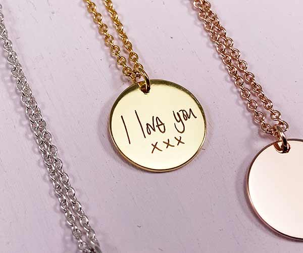 Handwriting necklaces outlet