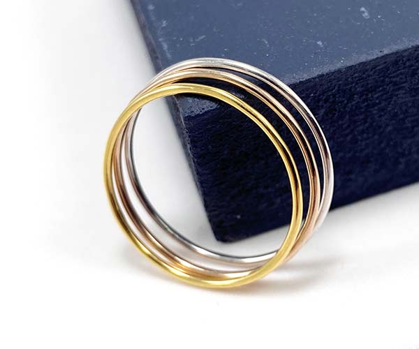 Fine Gold Thread Stacker Ring