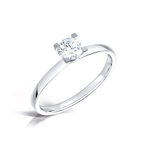 Silver single sale diamond engagement ring