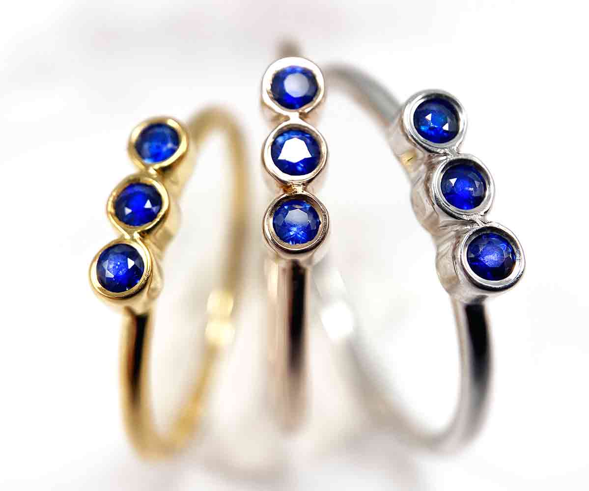 Fine Trilogy Blue Sapphire Ring