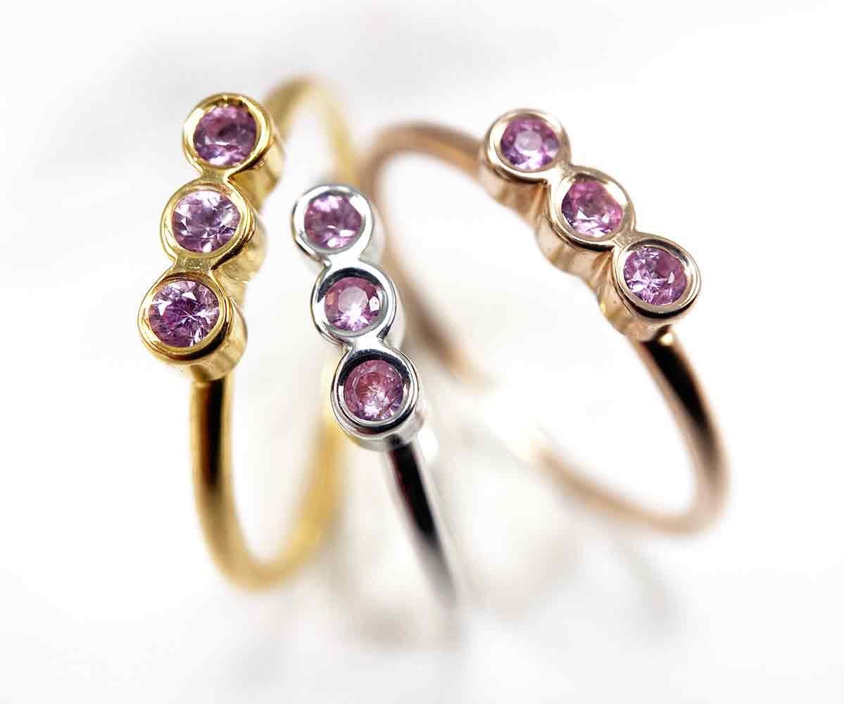 Fine Trilogy Pink Sapphire Ring